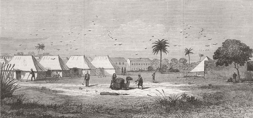 PAKISTAN. 59th Regt camp, Multan, Quetta Field Force 1878 old antique print